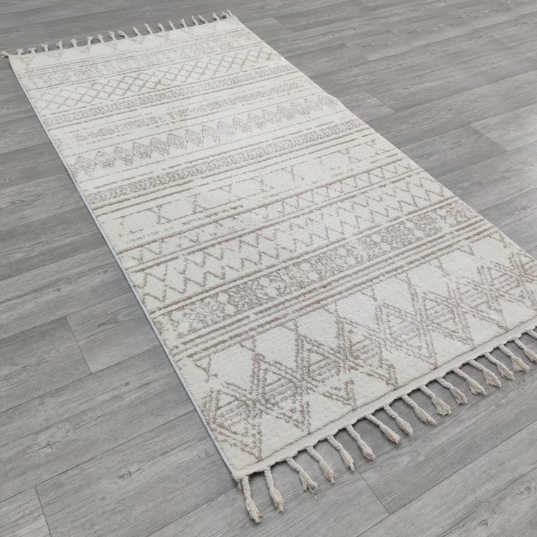 Bloomsbury Market Gurenich White Beige Area Rug Wayfair.co.uk